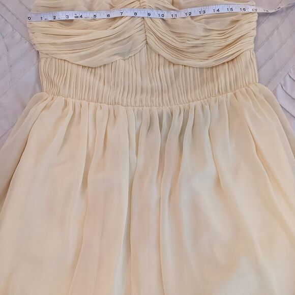 Lipsy London yellow strapless chiffon mini dress sz 12 nwt - Picture 4 of 6